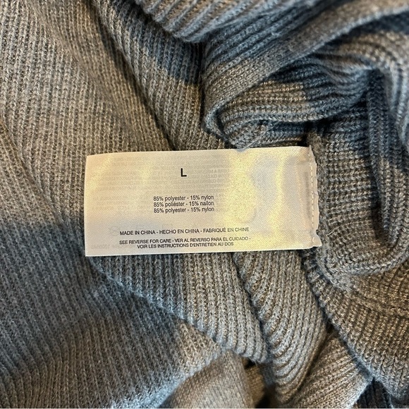 Ella Moss Sweater Pullover Ribbed V-Neck Charcoal Gray Extremely Soft - Size L - Picture 5 of 5